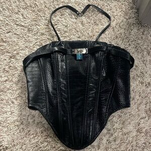 Women’s strict” corset top in black size small NWT $85